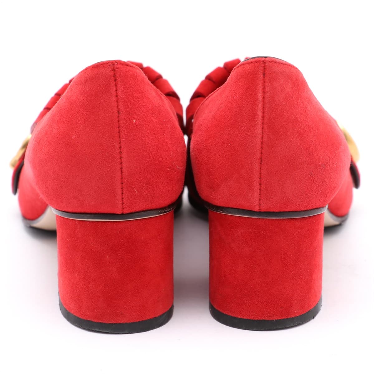 Gucci GG Marmont Suede Pumps 35 Ladies' Red