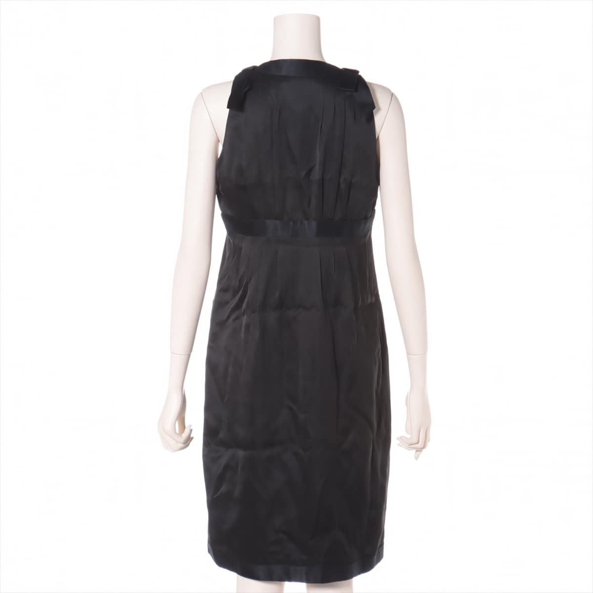 Chanel 07A Silk satin Sleeveless dress 36 Ladies' Black  with inner camisole