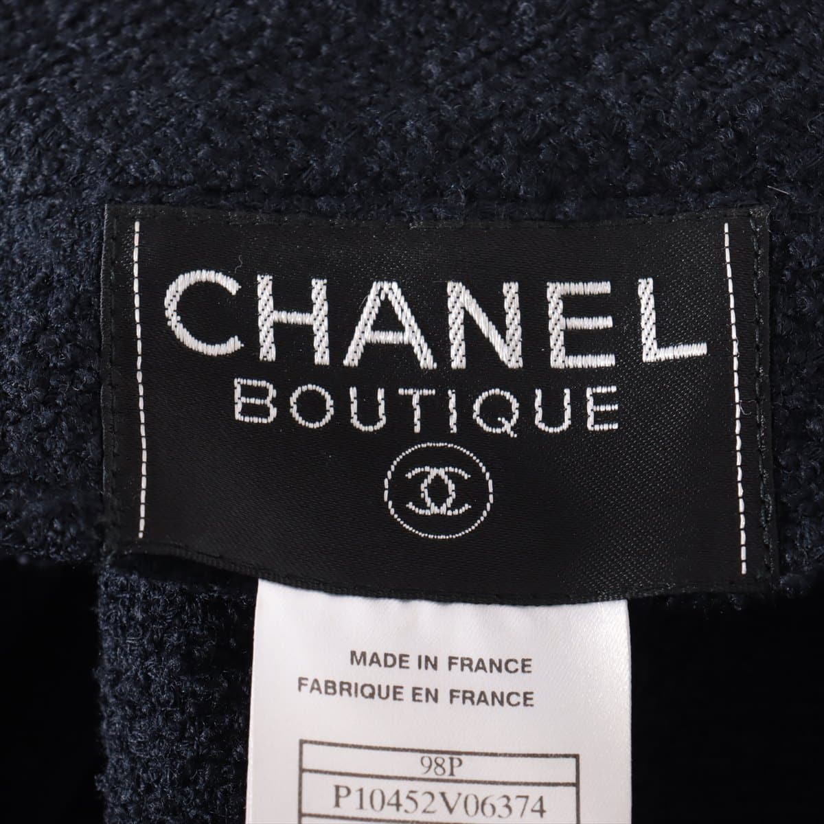 Chanel Coco Button 98P Tweed Setup 36 Ladies' Navy blue