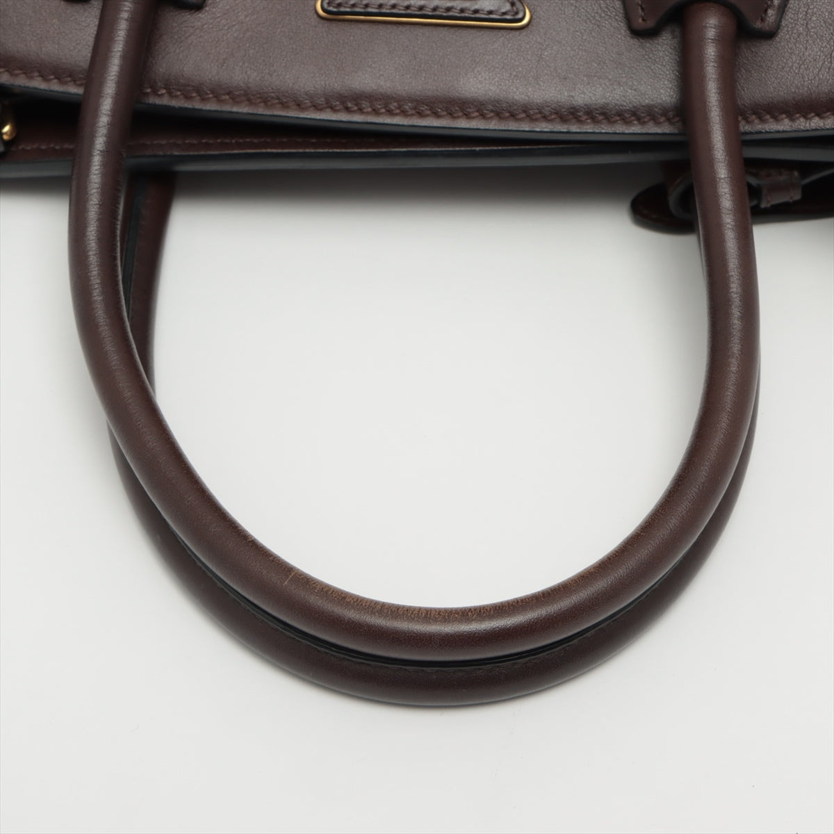 Prada Leather 2 Way Handbag Brown BN2626