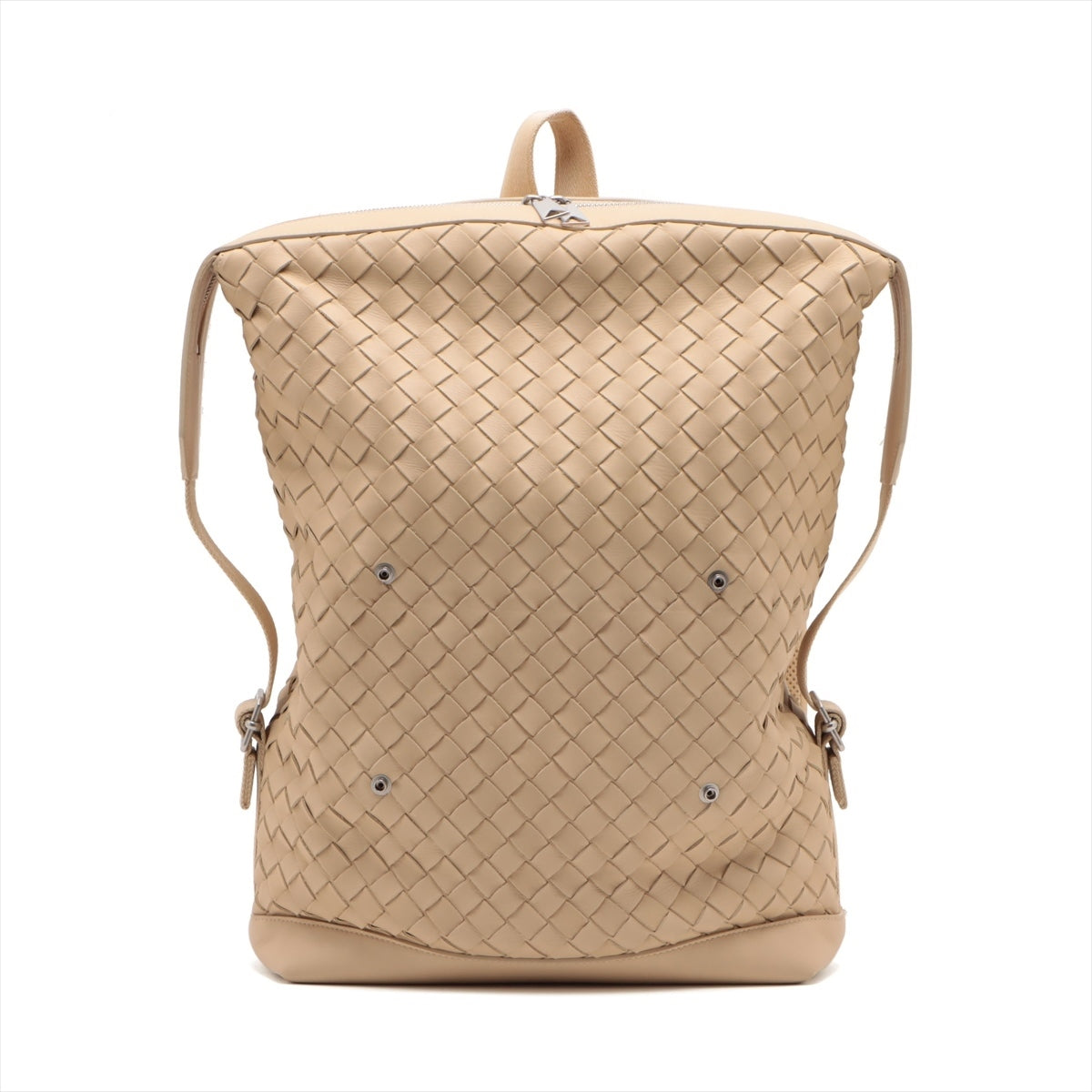 Bottega Veneta Intrecciato Classic Leather Backpack Beige