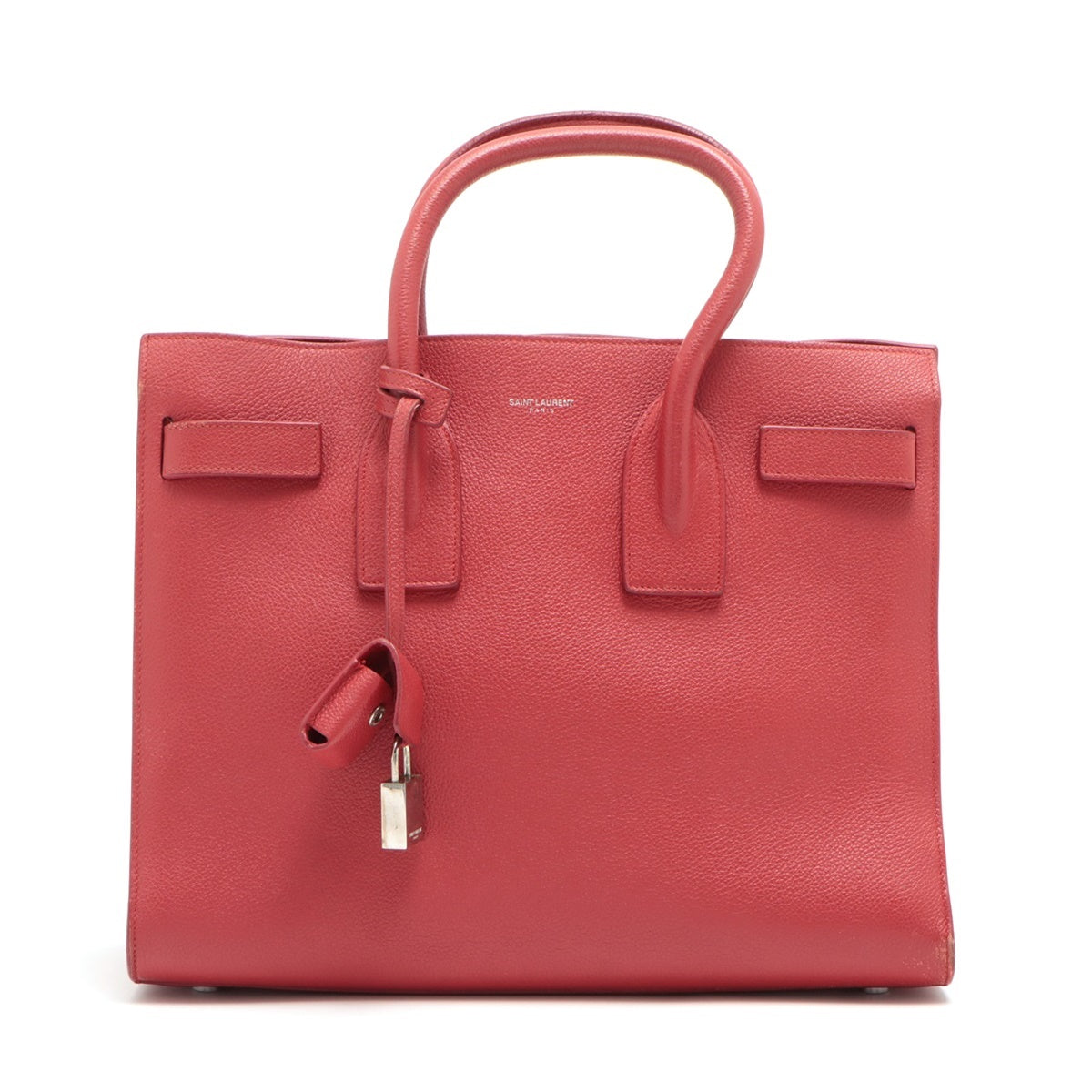 Saint Laurent Paris Sac de Jour Leather 2 Way Handbag Red 378299