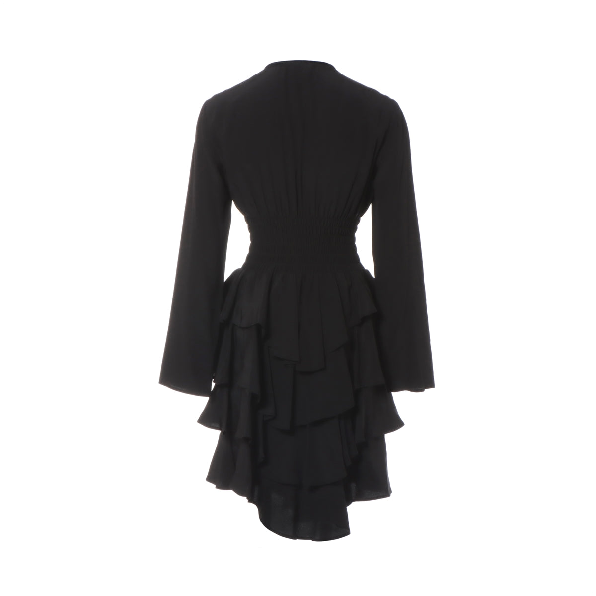 Louis Vuitton 24SS Rayon × Silk Dress 34 Ladies' Black  RW241WW ruffles