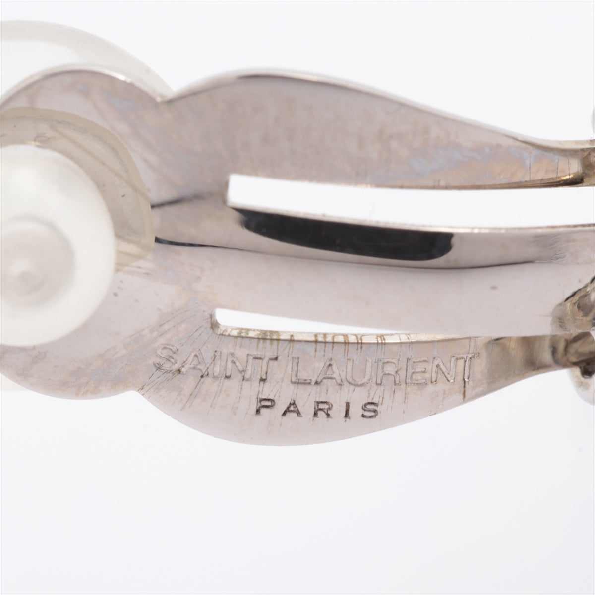 Saint Laurent Paris Earrings (for both ears) GP×inestone Silver