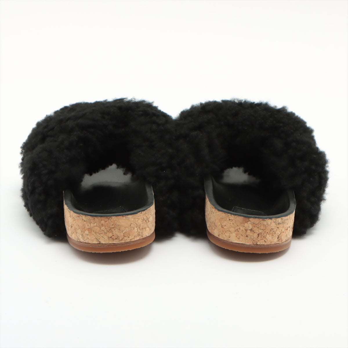 Chloe 16AW Fur Sandals 37 Ladies' Black CH27252