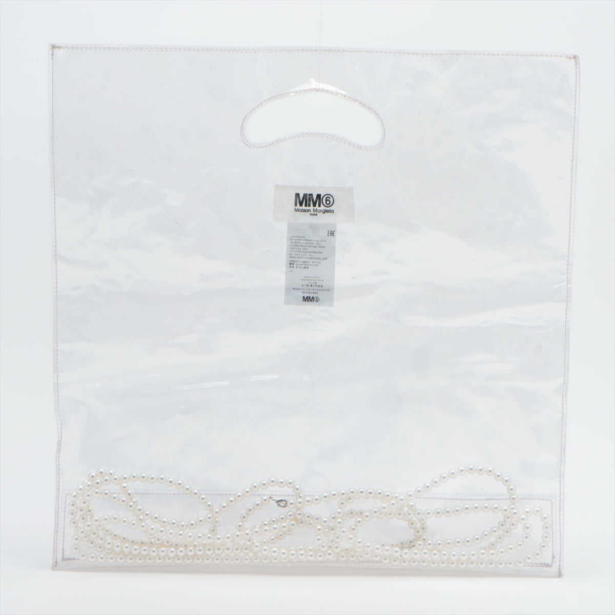 Maison Margiela Transparent Vinyl Tote bag Clear encased faux pearl