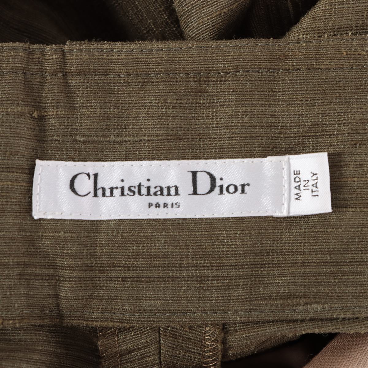 Christian Dior Silk Pants F34 Ladies' Khaki  011P12A6044