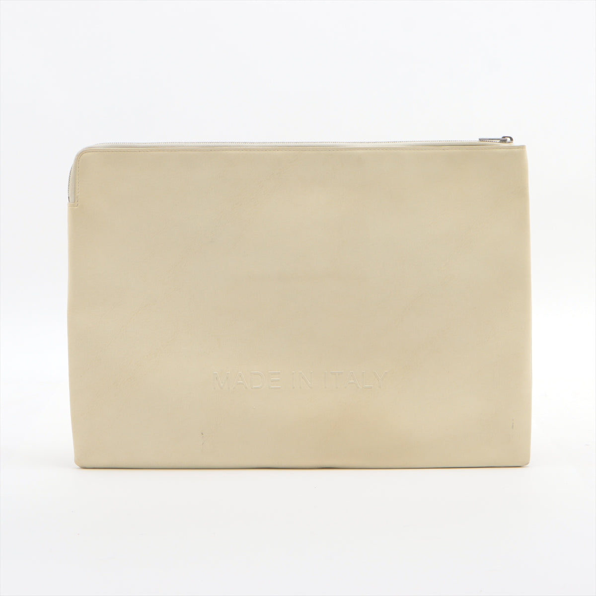 CELINE Logo Leather Clutch bag Ivory