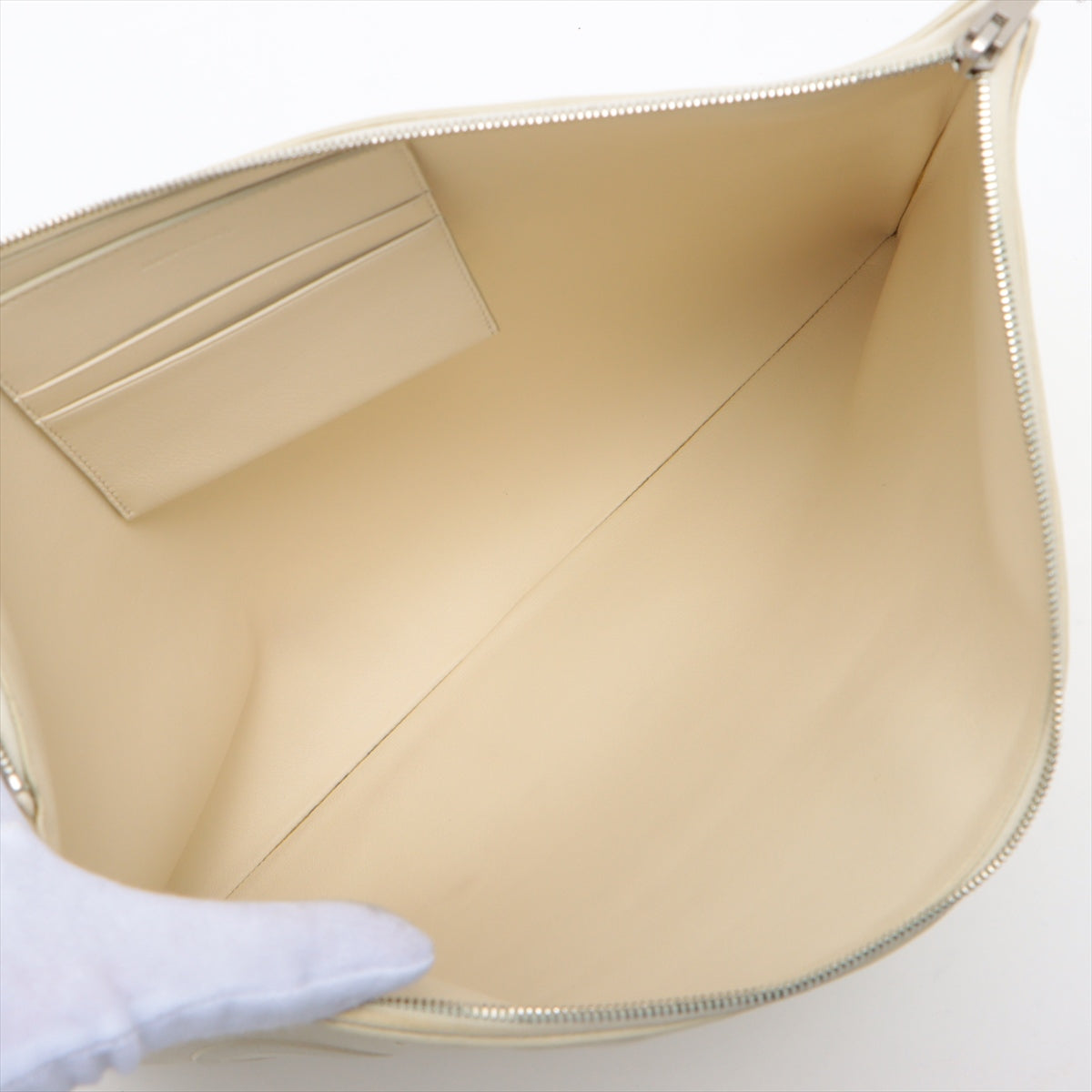 CELINE Logo Leather Clutch bag Ivory