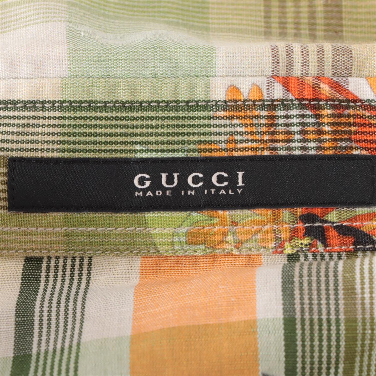 Gucci Cotton & linen Shirt 38 1/2 Men's Multicolor