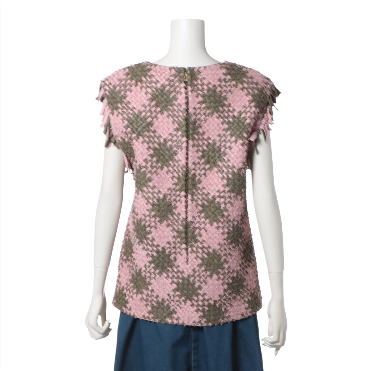 Chanel P55 Ram leather Blouse 34 Ladies' Pink x green  P55564
