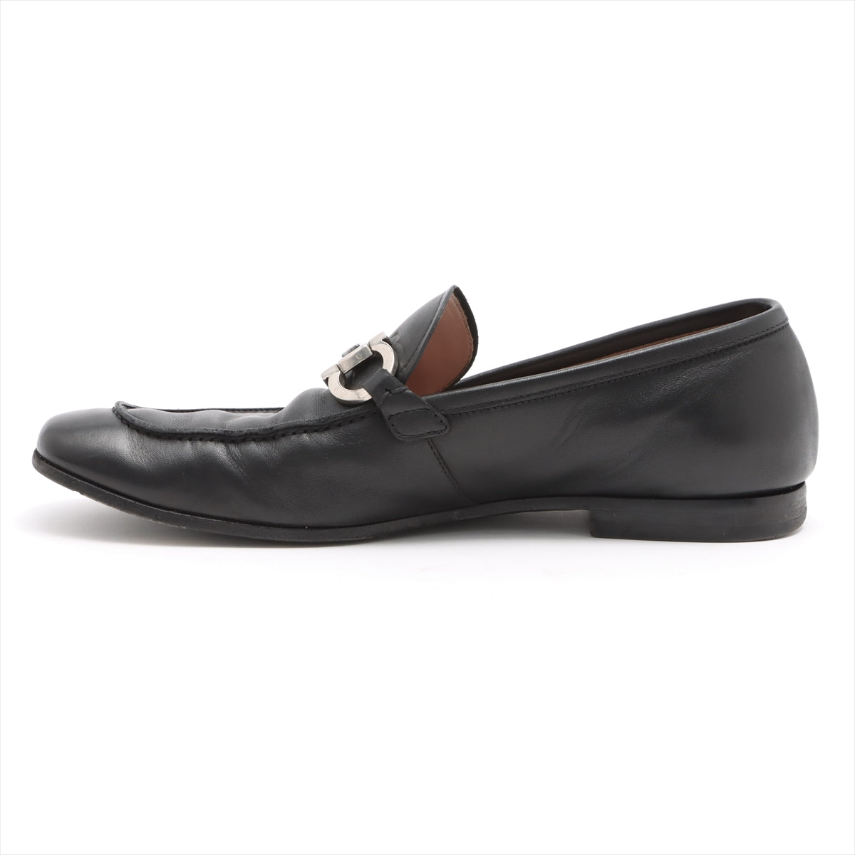 Ferragamo Gancini Leather Loafer 6 1/2EE Men's Black