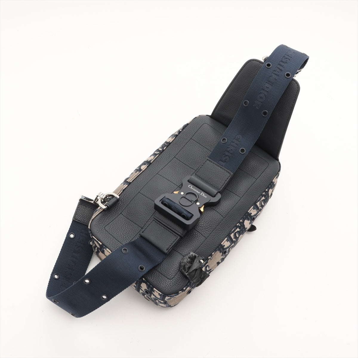 DIOR Saddle Nylon & leather Sling backpack Navy blue
