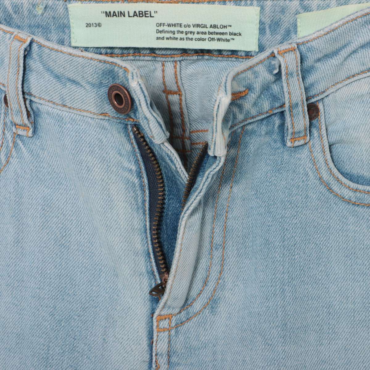 Off-White Cotton Denim pants 25 Ladies' Blue  OWCE006E17149095