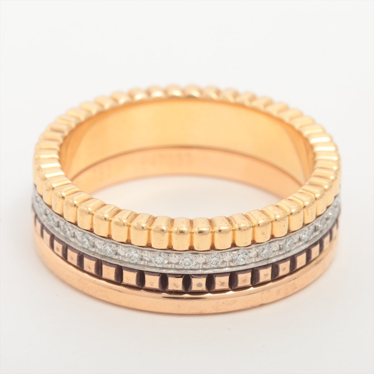 Boucheron Quatre Classic small diamond rings 750(YG×PG×WG) 10.4g 53 PVD peeling
