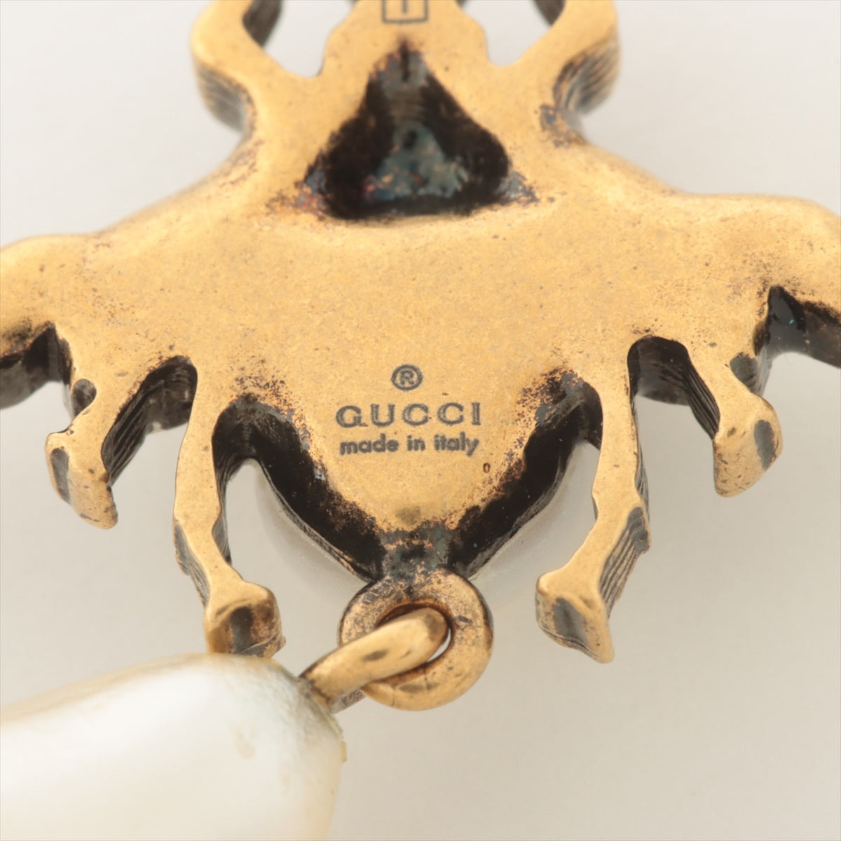 Gucci Bracelet GP x rhinestone x imitation pearl bronze Scratched Wears Losing luster Discoloration Plating peeling Peel off pearls