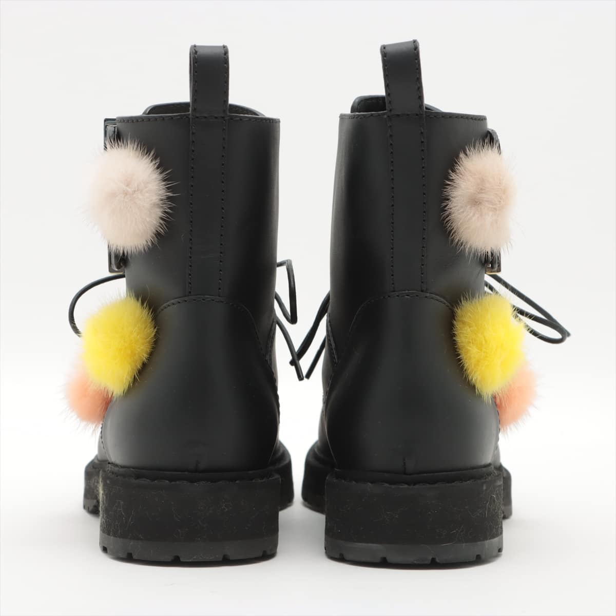Fendi Leather Boots 37 Ladies' Black Fur There is a box