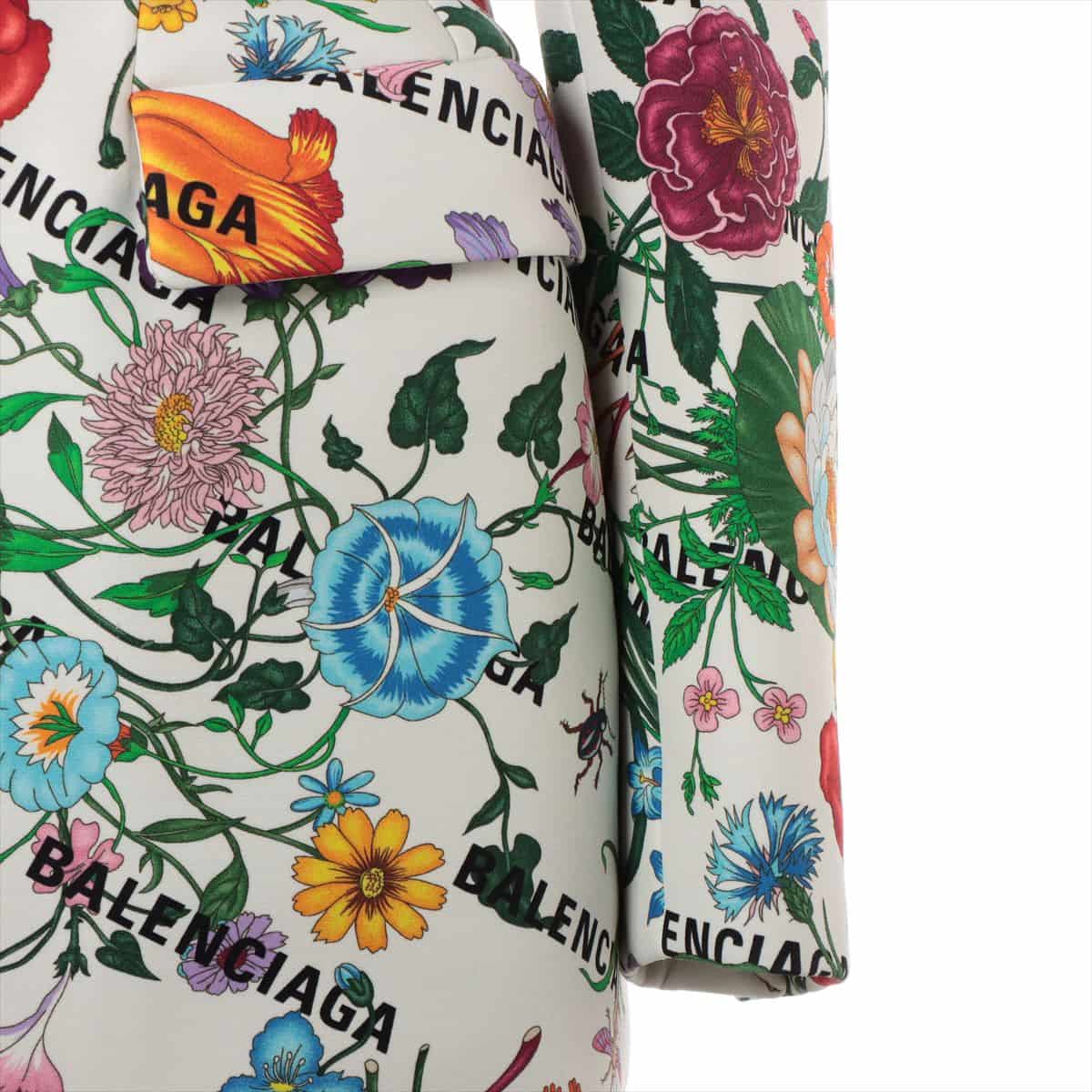 Balenciaga Flower Printed Denim Jacket - Multicolor | Garmentory