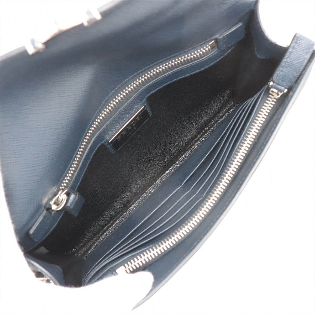 Prada Saffiano Leather Second bag Navy blue