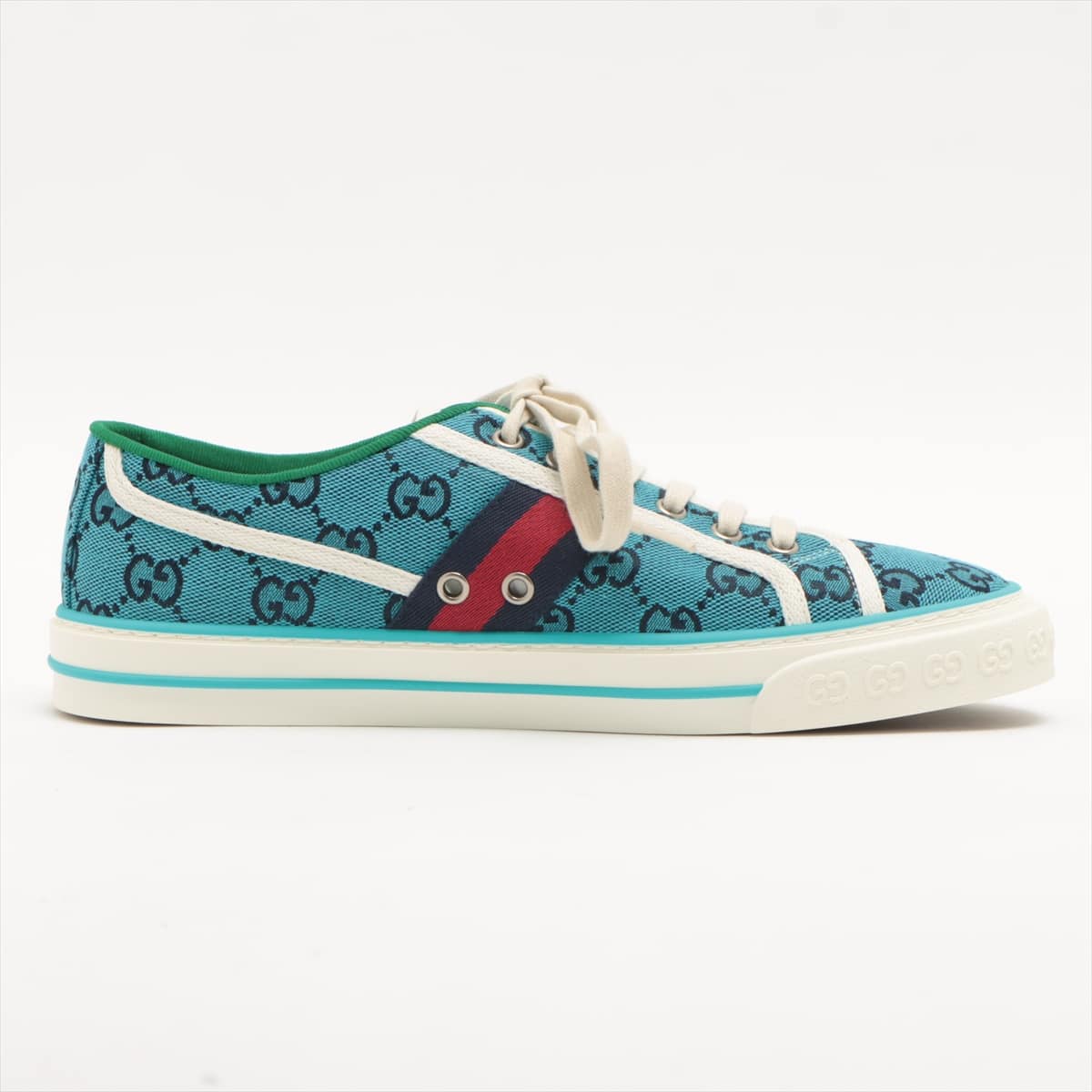 Gucci GG Canvas canvass Sneakers 6+ Men's Blue Tennis 1977 There is a box