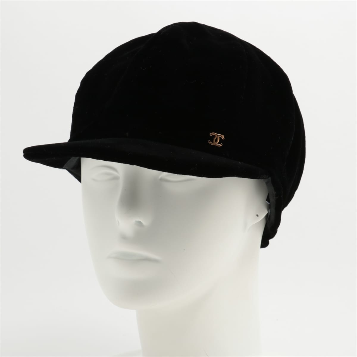 Chanel Coco Mark Newsboy cap M Viscose Black