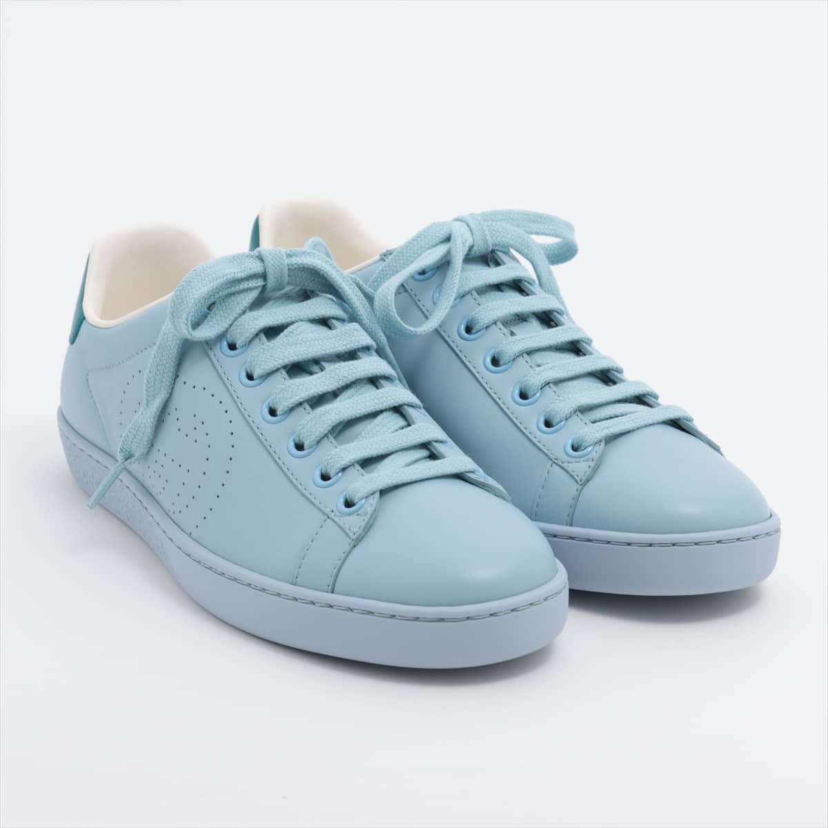 Gucci Interlocking G Leather Sneakers 35 Ladies' Blue 598527 There is a box