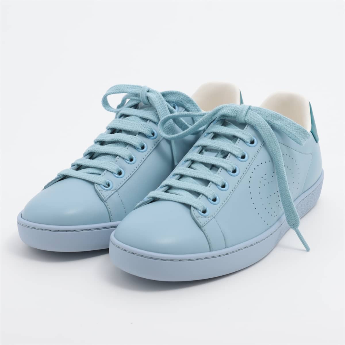 Gucci Interlocking G Leather Sneakers 35 Ladies' Blue 598527 There is a box