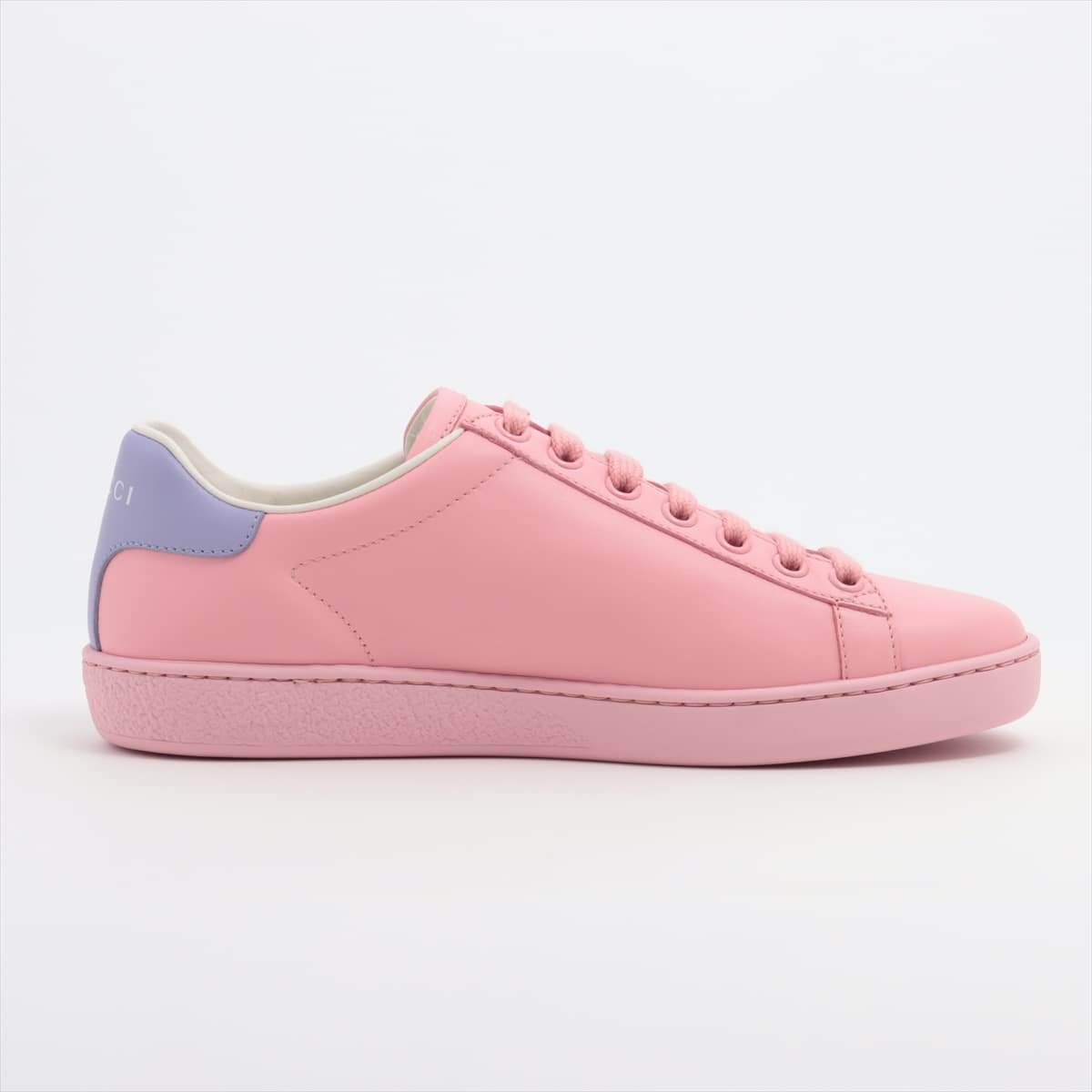 Gucci Interlocking G Leather Sneakers 34 1/2 Ladies' Pink 598527 There is a box