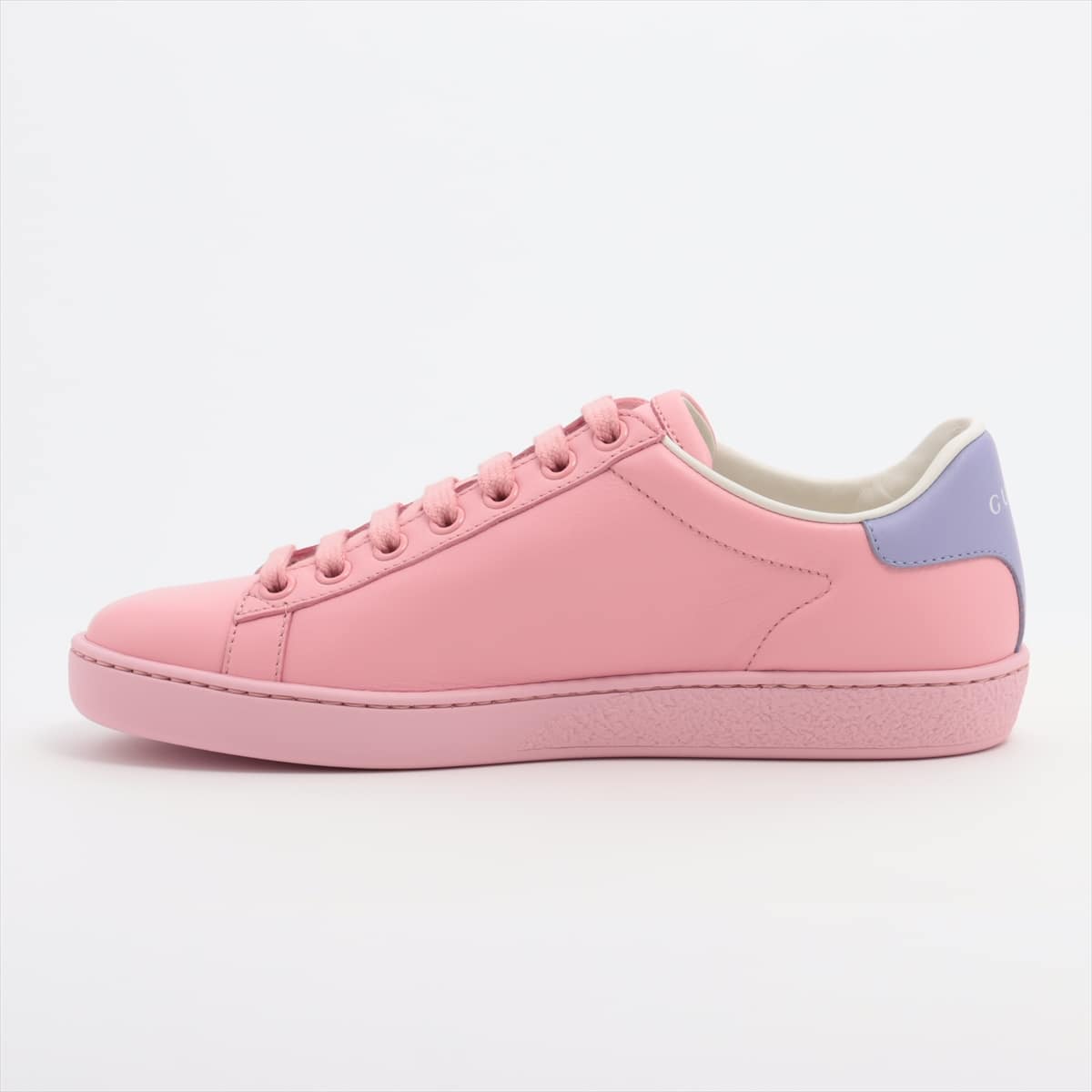 Gucci Interlocking G Leather Sneakers 34 1/2 Ladies' Pink 598527 There is a box