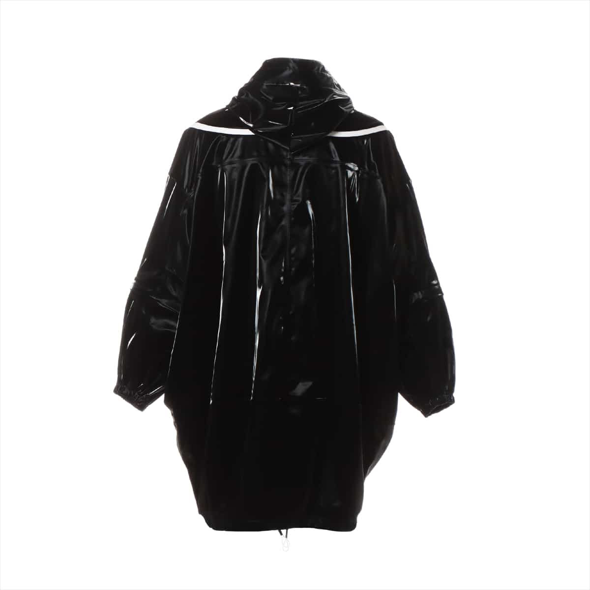 Givenchy Polyester Raincoat 44 Men's Black  velvet effect oversized coat BM00JZ12UB