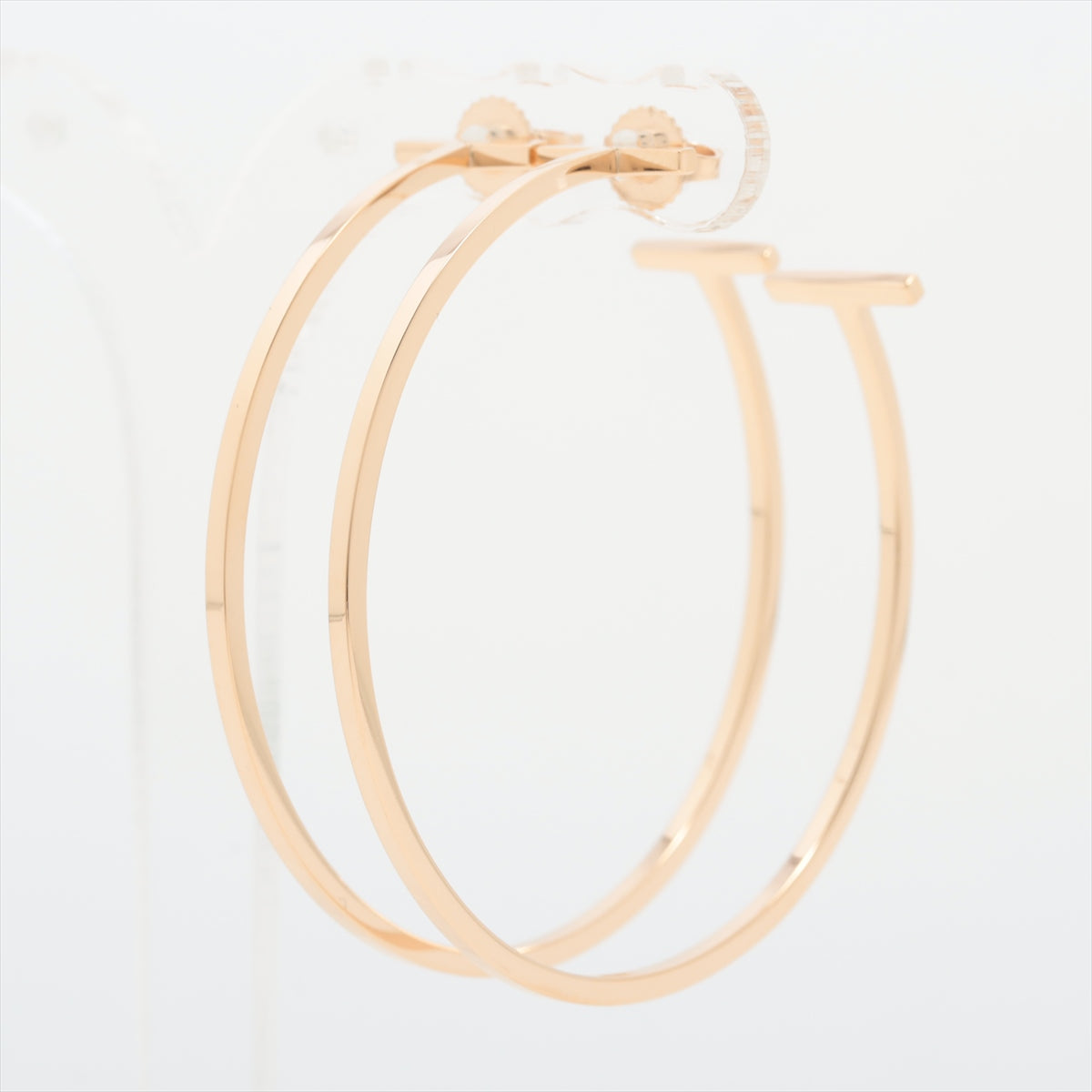 Tiffany T Wire Hoop Piercing jewelry 750(PG) 10.1g Extra large