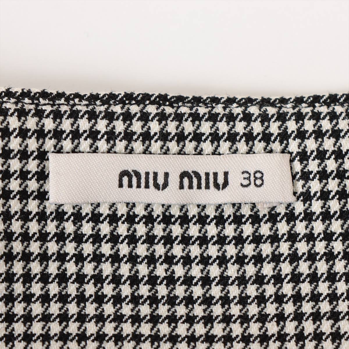 Miu Miu 14 years wool x rayon Skirt 38 Ladies' Black × White  MG708 Houndstooth