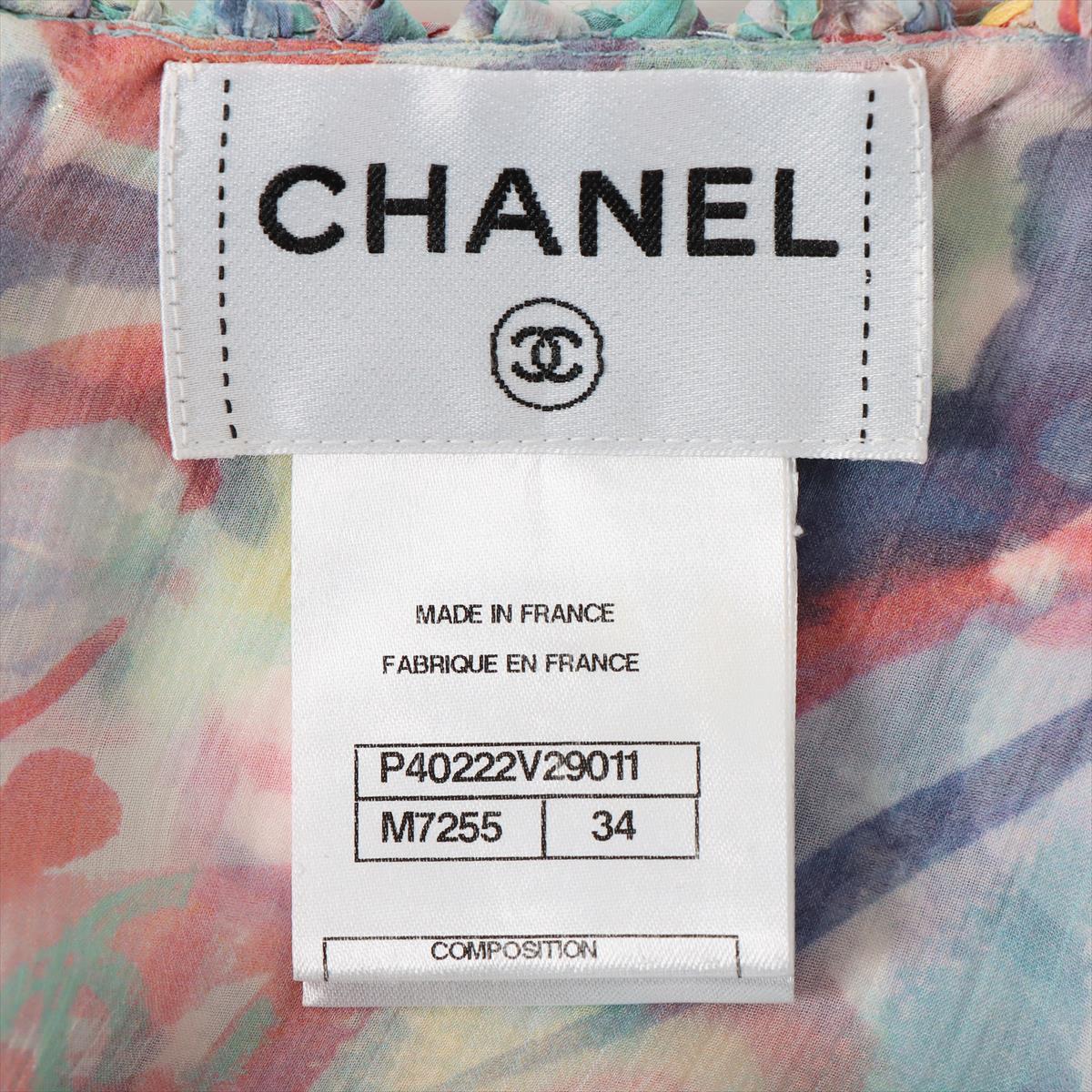 Chanel Coco Mark P40 Silk Dress 34 Ladies' Multicolor  P40222