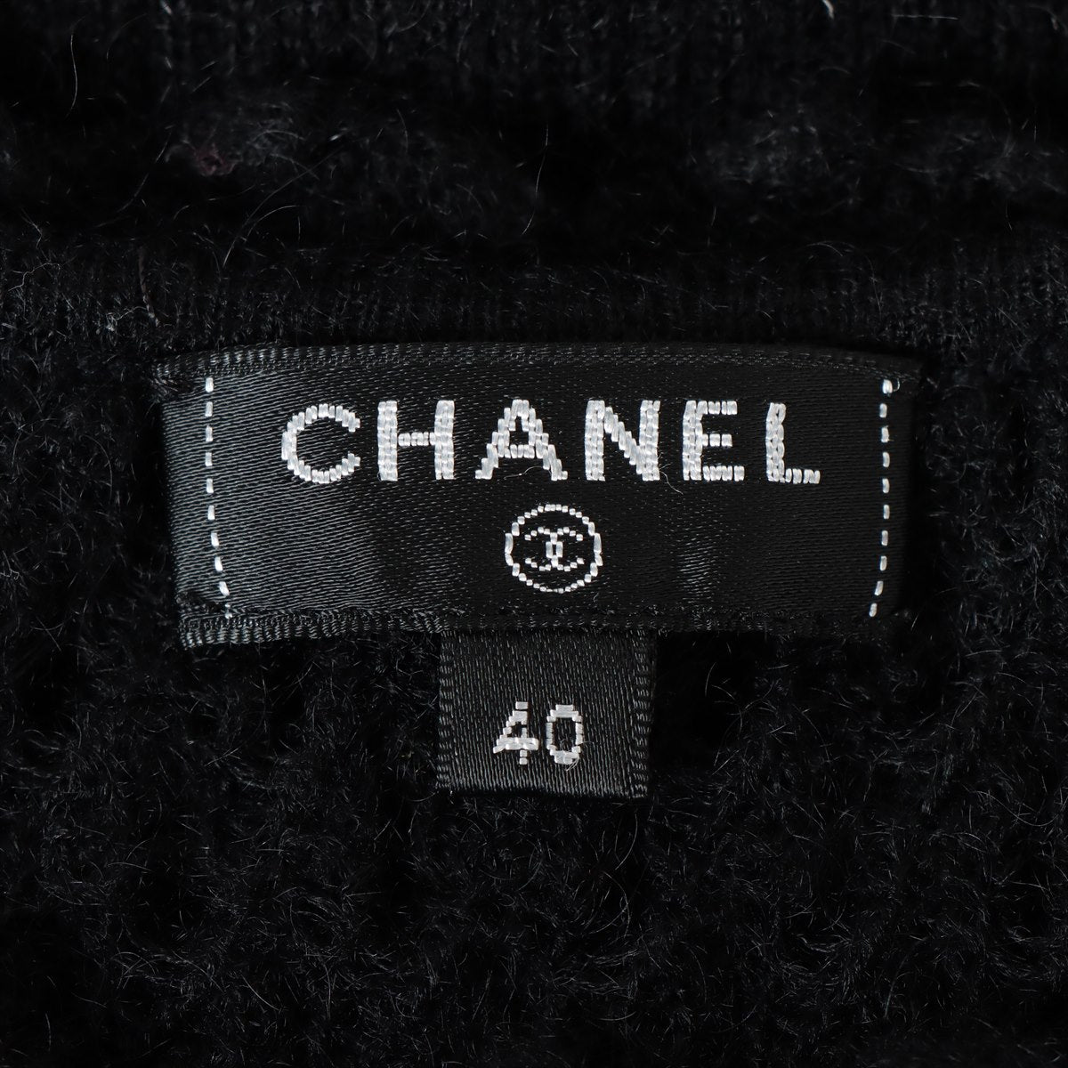 Chanel Camelia 17 years Mohair x nylon x wool Knit dress 40 Ladies' Black  P57083K07455
