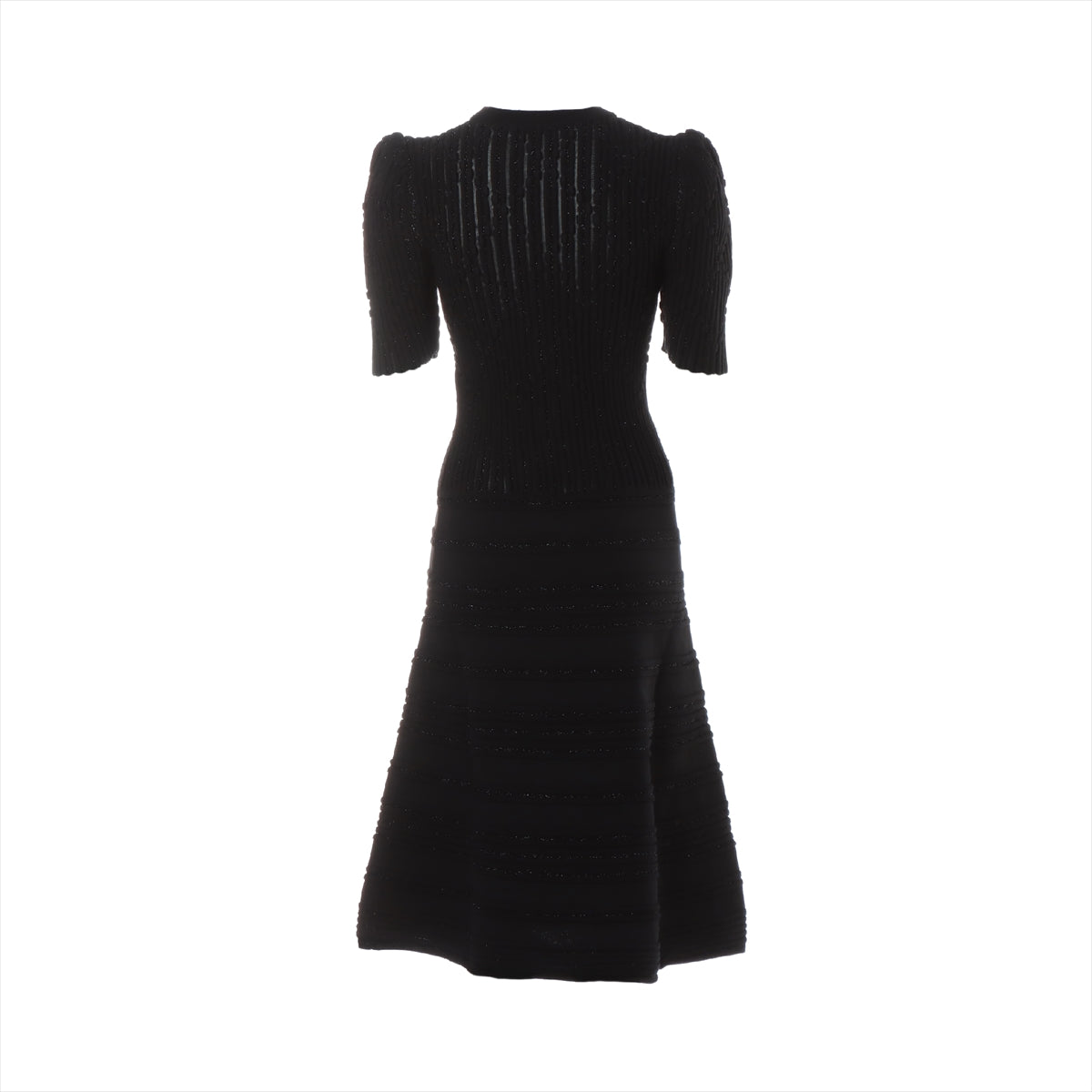 Bottega Veneta 17 years Rayon x nylon x wool Knit dress 38 Ladies' Black Missing belt flaring Metallic 483812