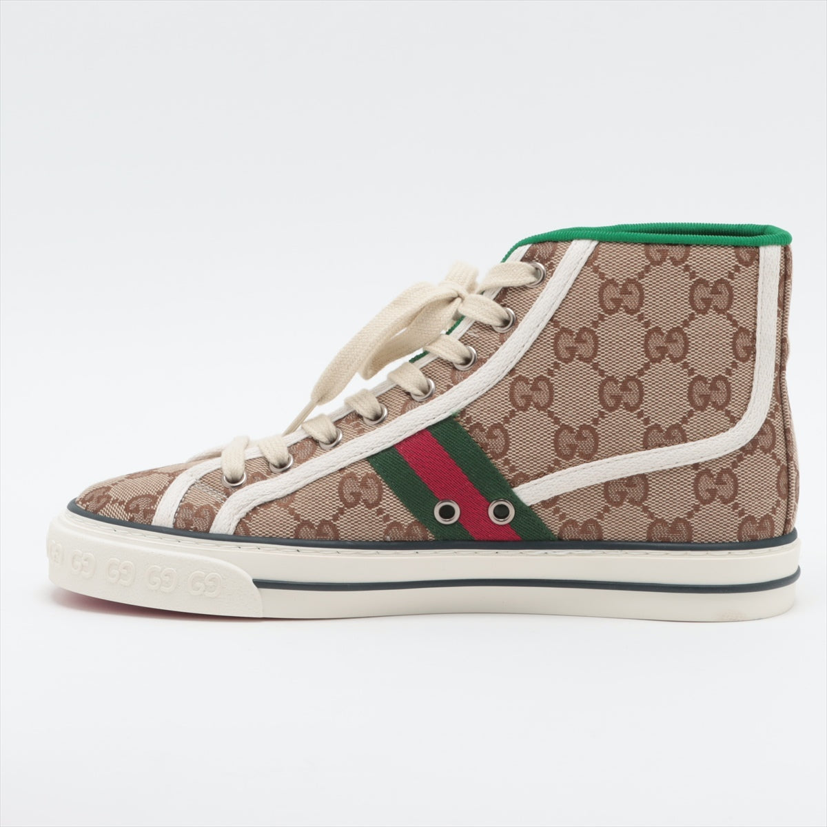 Gucci GG pattern Fabric High-top Sneakers 37+ Ladies' Brown TENNIS 1977 Is there a replacement string