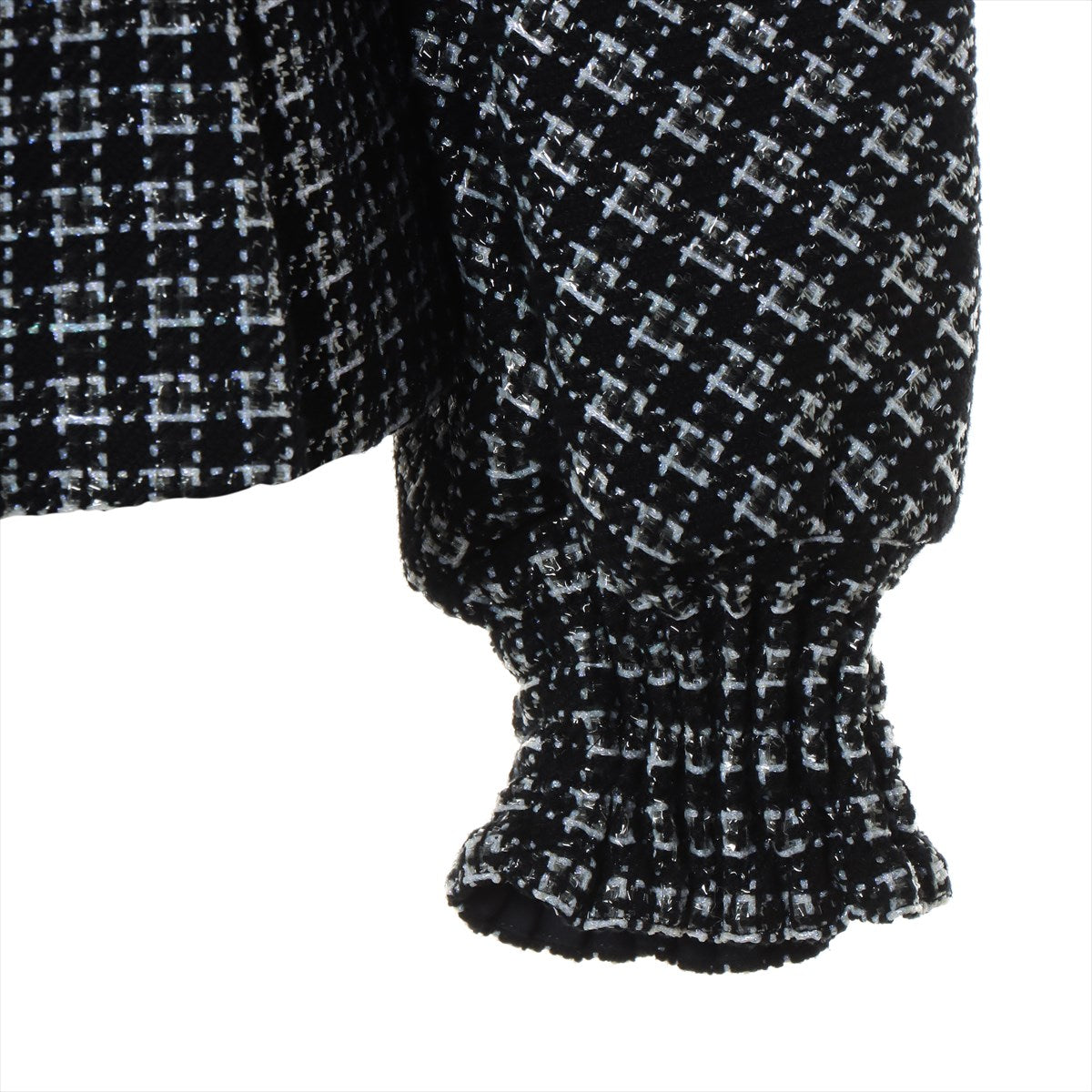 Chanel Coco Button P53 Cotton & nylon Jacket 38 Ladies' Black  P53874 Tweed