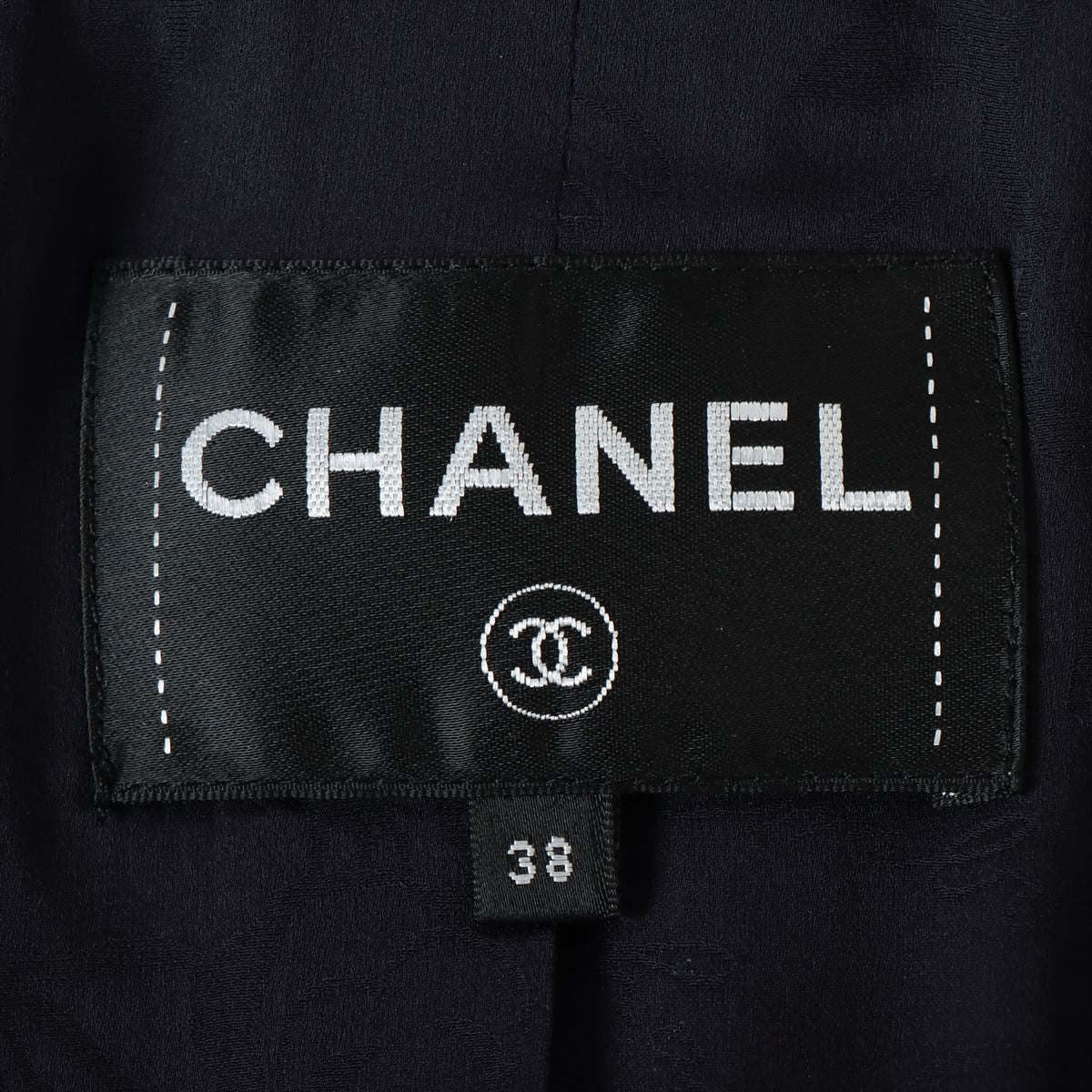 Chanel Coco Button P53 Cotton & nylon Jacket 38 Ladies' Black  P53874 Tweed