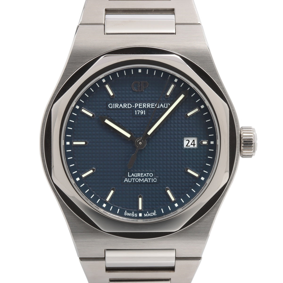 Girard-Perregaux Laureato 81000-11-431-11A SS AT Blue-Face Extra Link 4 Model commemorating the 225th anniversary of the company's founding