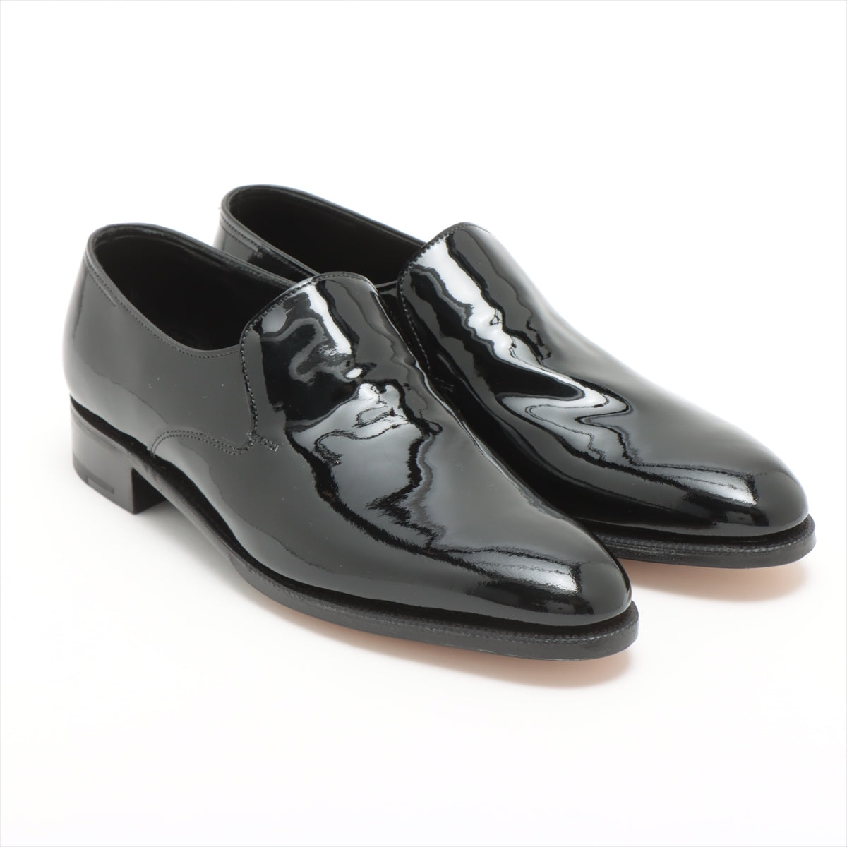 John Lobb Patent leather Loafer 6E Men's Black ELM Genuine shoe tree available