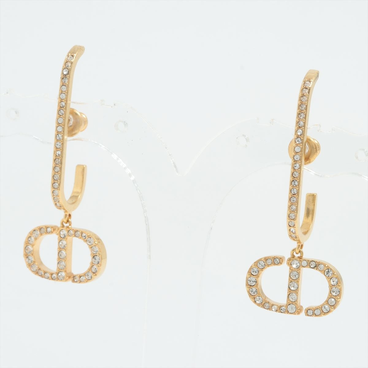 DIOR CD logo Piercing jewelry (for both ears) GP×inestone Gold