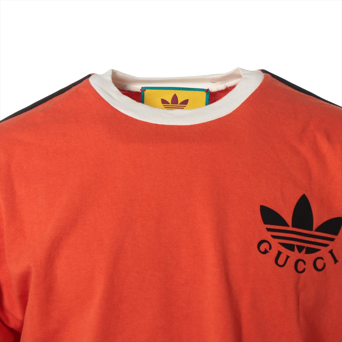 Gucci x adidas 23SS Cotton Long T shirts L Men's Black x orange  Logo Print 722944