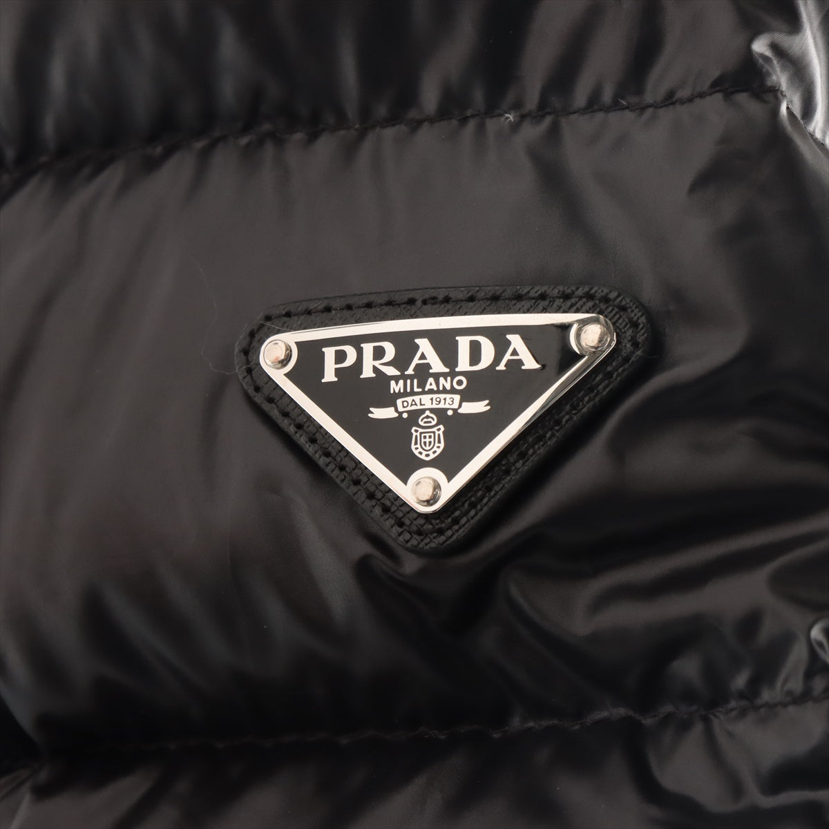 Prada 22 years Polyester Down jacket 52 Men's Black  SGA654 Triangle logo