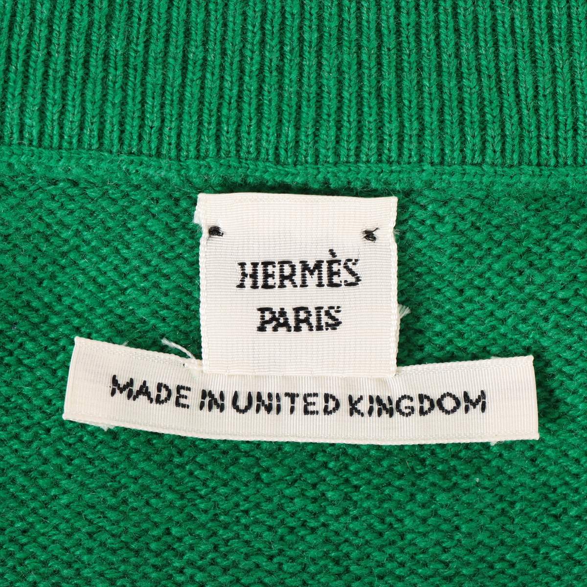 Hermès Cashmere Knit Skirt 38 Ladies' Gray x green  H Logo