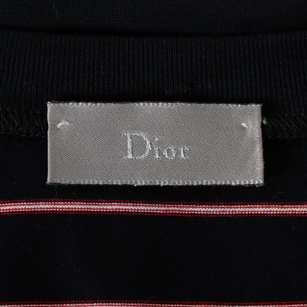 DIOR HOMME Cotton Long T shirts L Men's Red x Black  9H3367550184 BEE embroidery