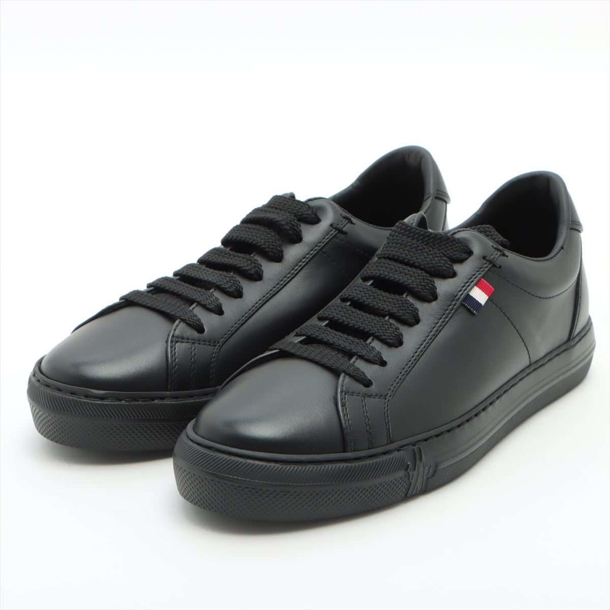 Moncler Monaco Leather Sneakers 37 Ladies' Black Logo