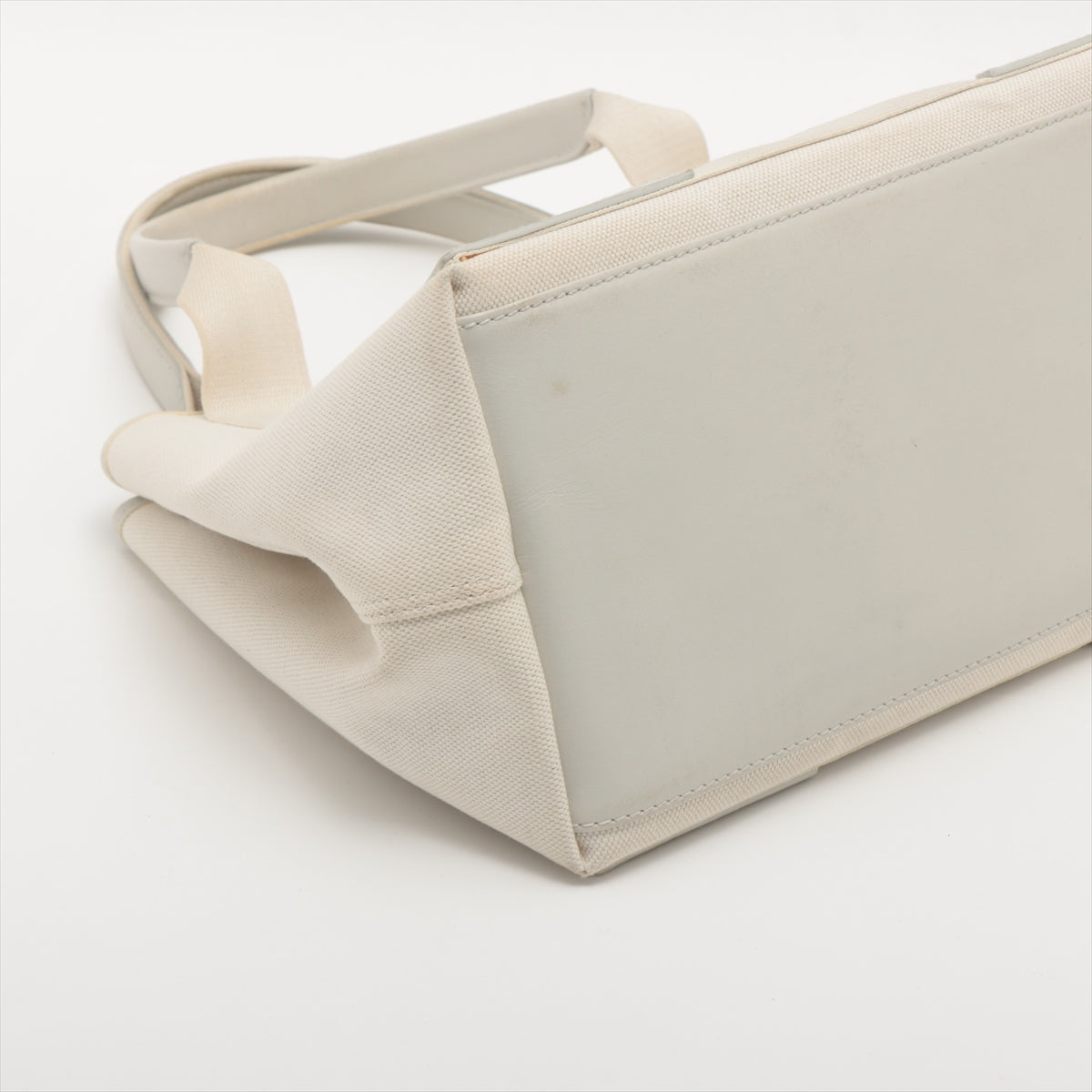 Balenciaga Navy Cabas Canvas & leather Tote bag White 339933