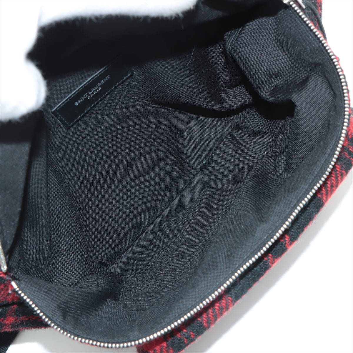 Saint Laurent Paris Nuxx Tweed Sling backpack Red x Black 581375