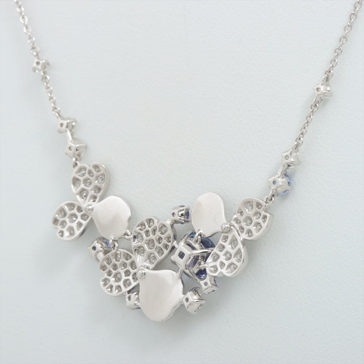 Tiffany Paper flowers Tanzanite diamond Necklace Pt950 7.8g