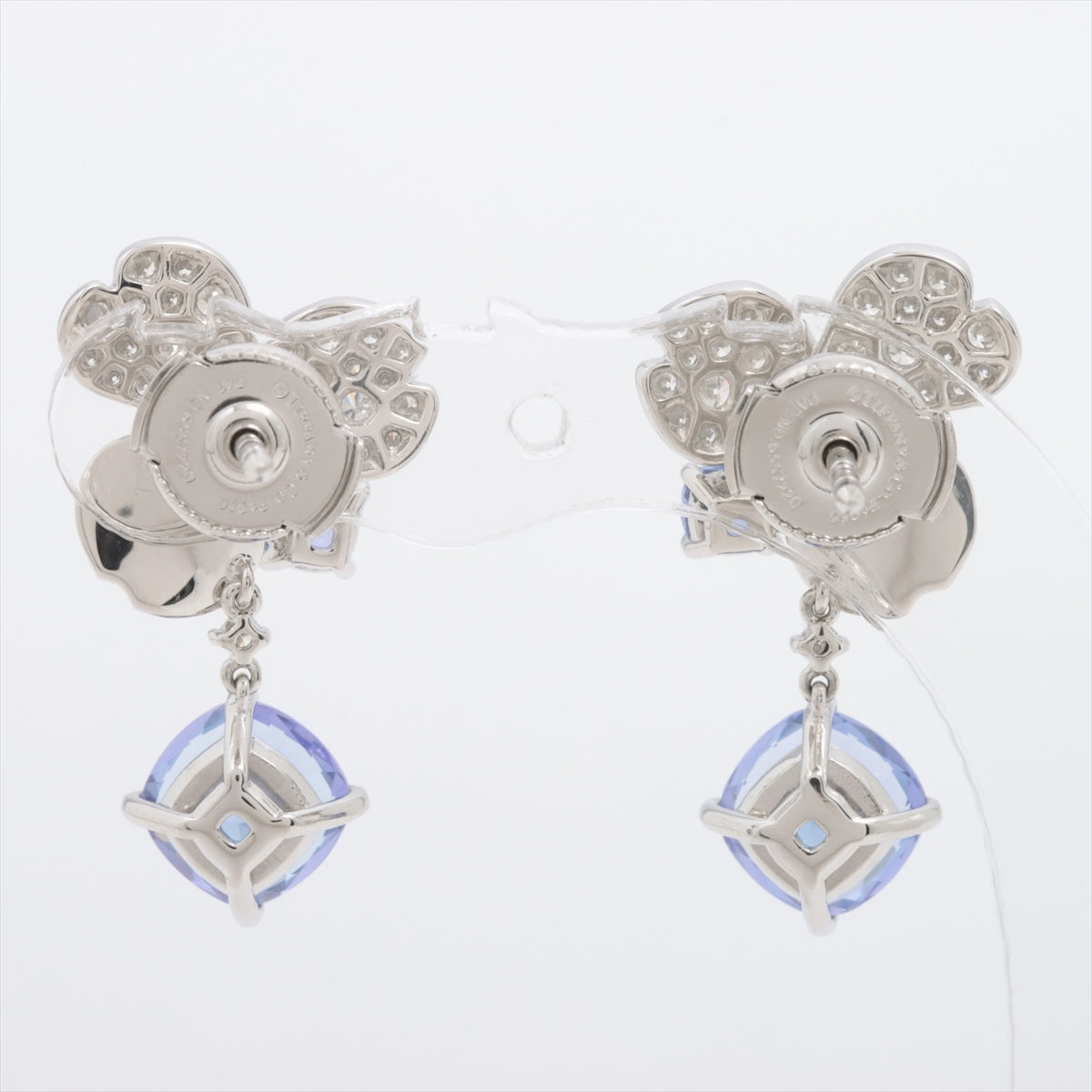 Tiffany Paper flowers Tanzanite diamond Piercing jewelry Pt950 7.8g